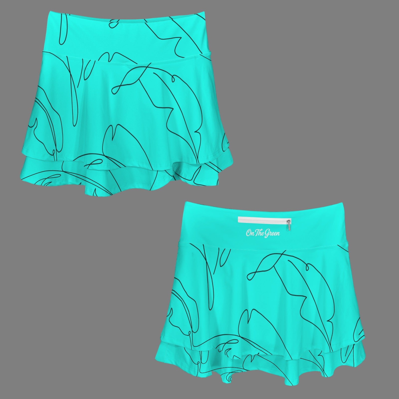 Teal Simple Leaf Skirt