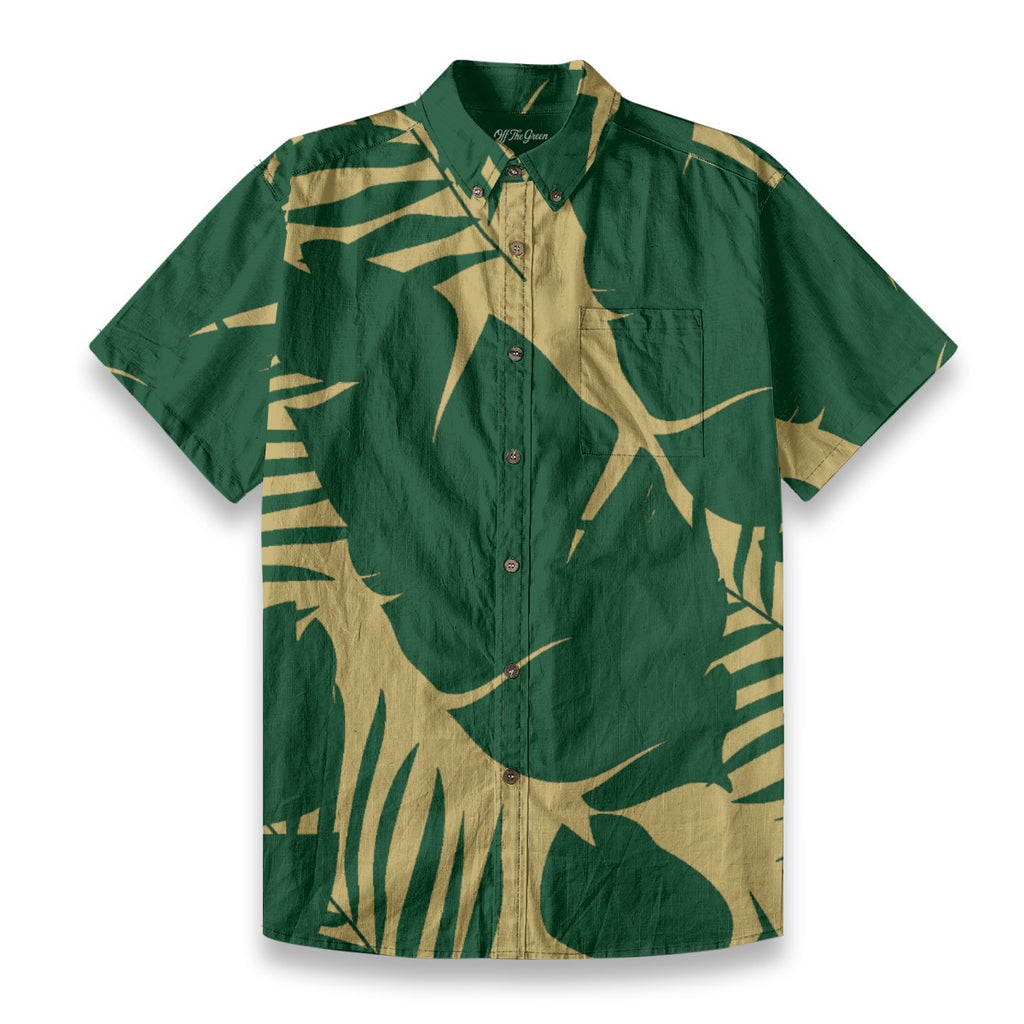 Khaki Green Palm Aloha Shirt