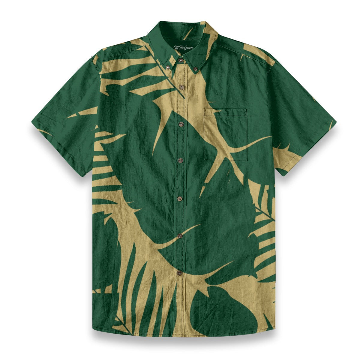 Khaki Green Palm Aloha Shirt