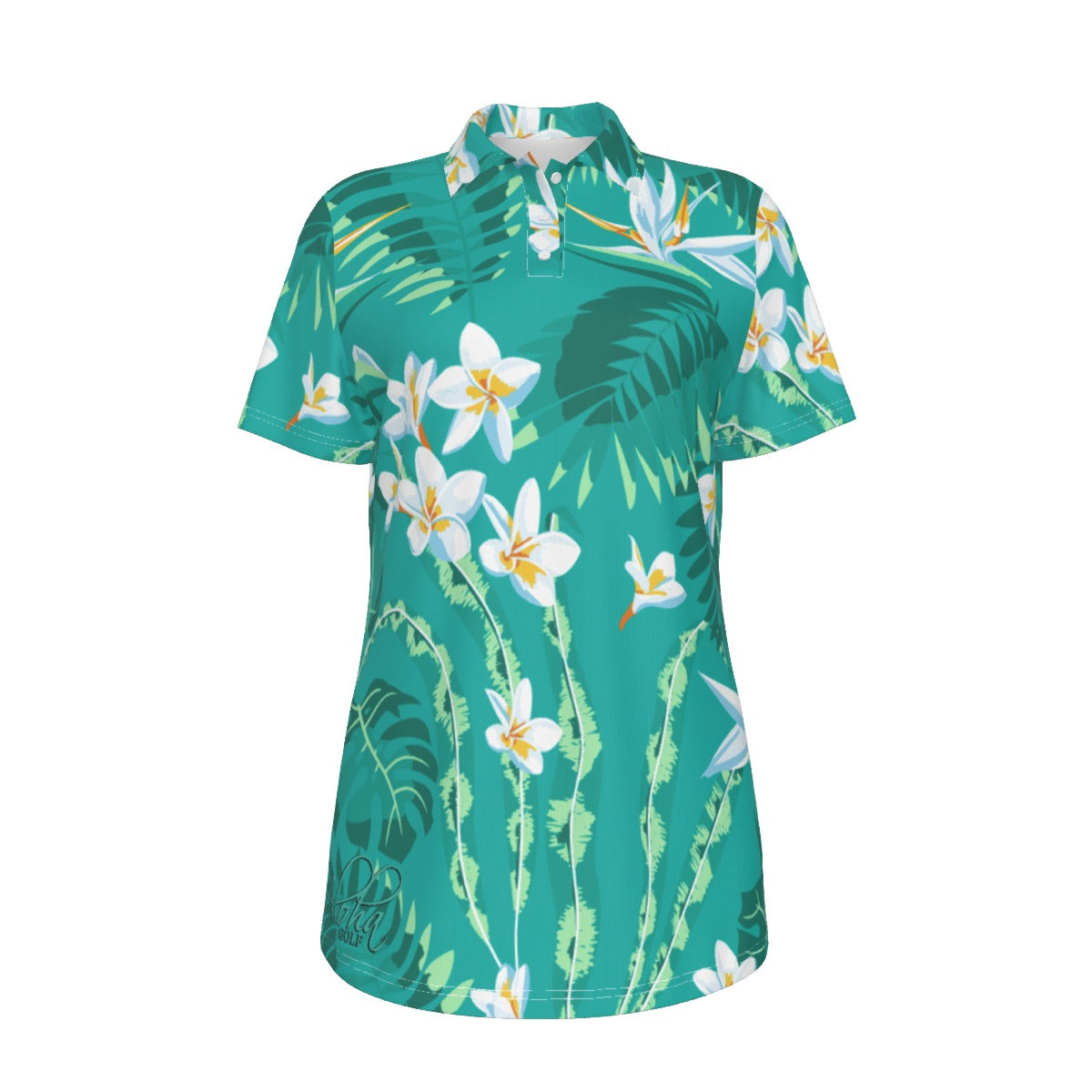 AGI Ladies Green Floral Polo