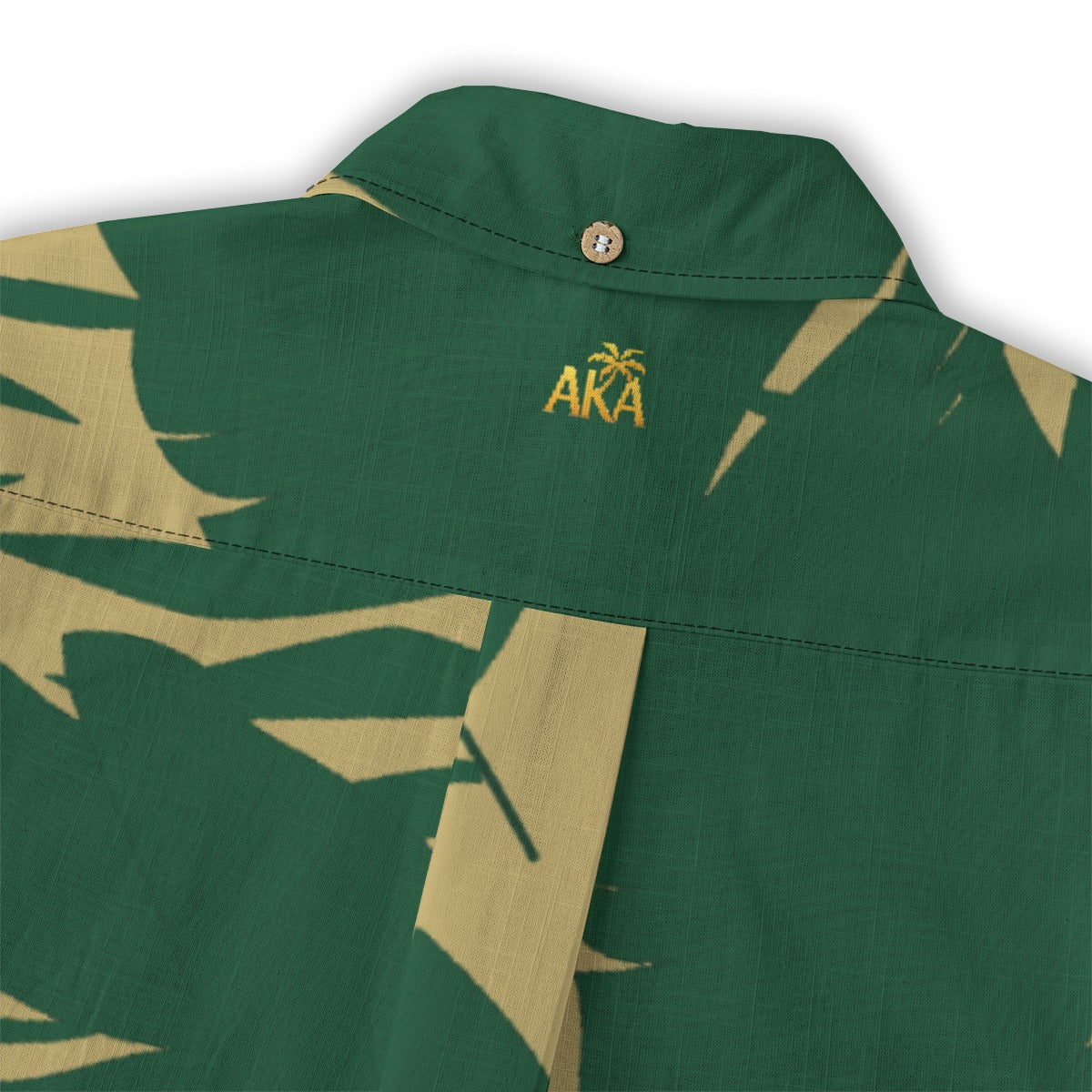 Khaki Green Leaf Aloha Shirt