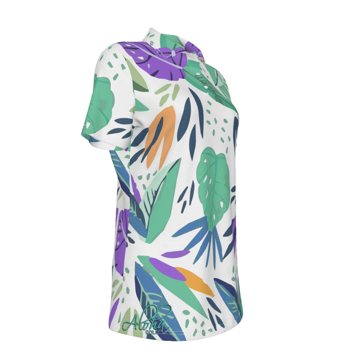 AGI Green and Purple Ladies Monstera Polo