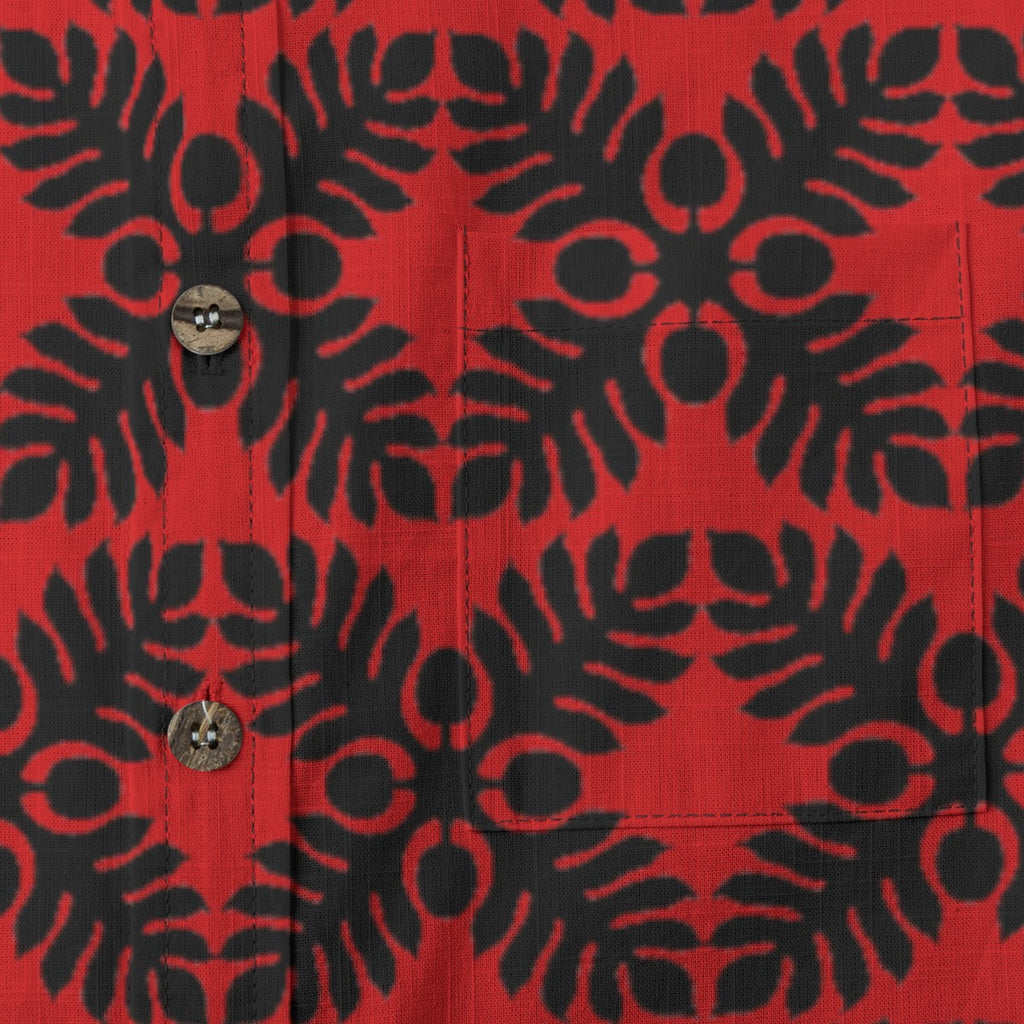 Red Ulu Kuiki Aloha Shirt