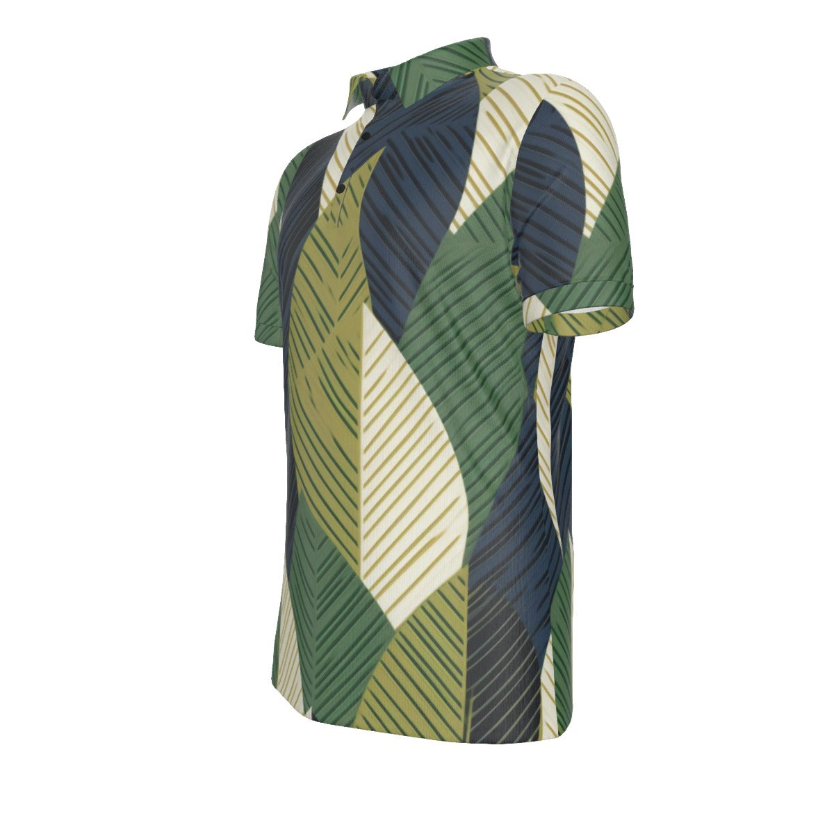 AGI Green and Black TI Leaf Mens Polo