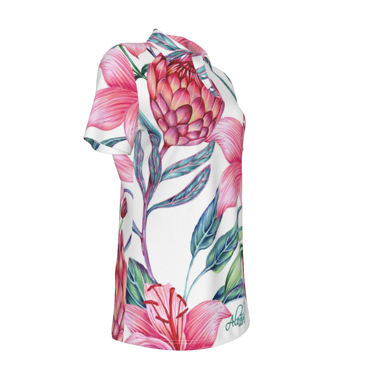 AGI Ladies Pink Floral Polo