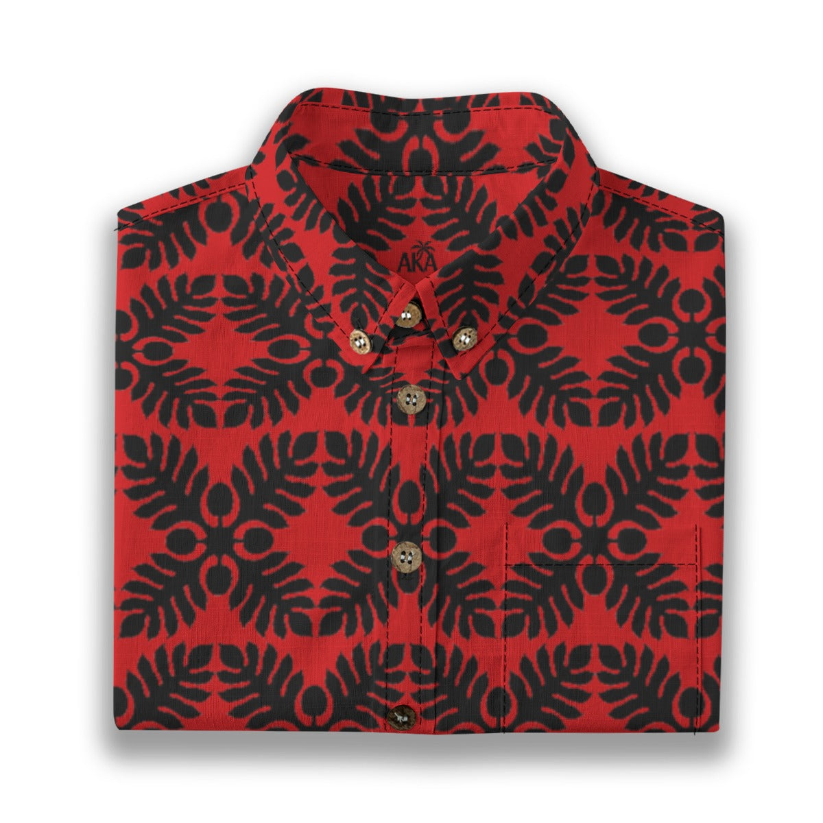 Red Ulu Kuiki Aloha Shirt