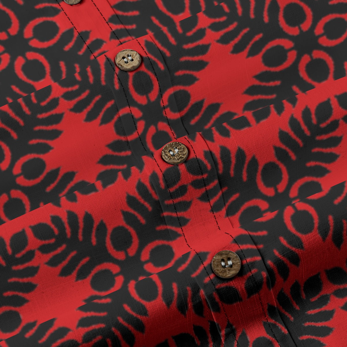 Red Ulu Kuiki Aloha Shirt