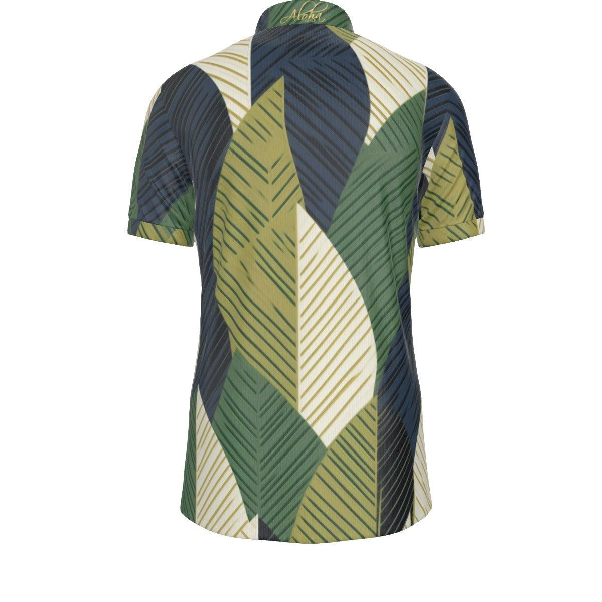 AGI Green and Black TI Leaf Mens Polo