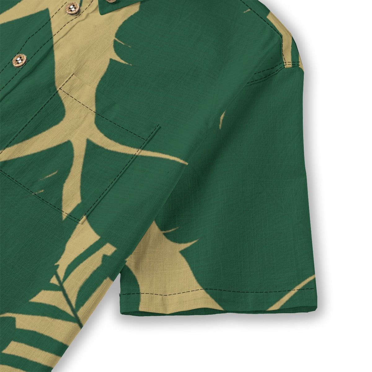 Khaki Green Leaf Aloha Shirt