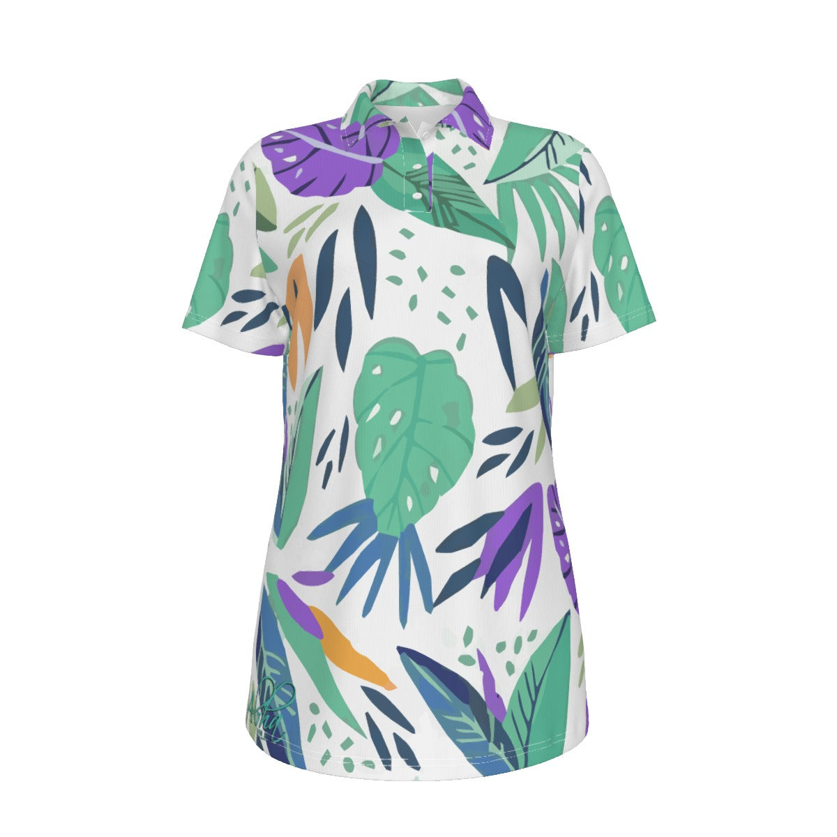 AGI Green and Purple Ladies Monstera Polo