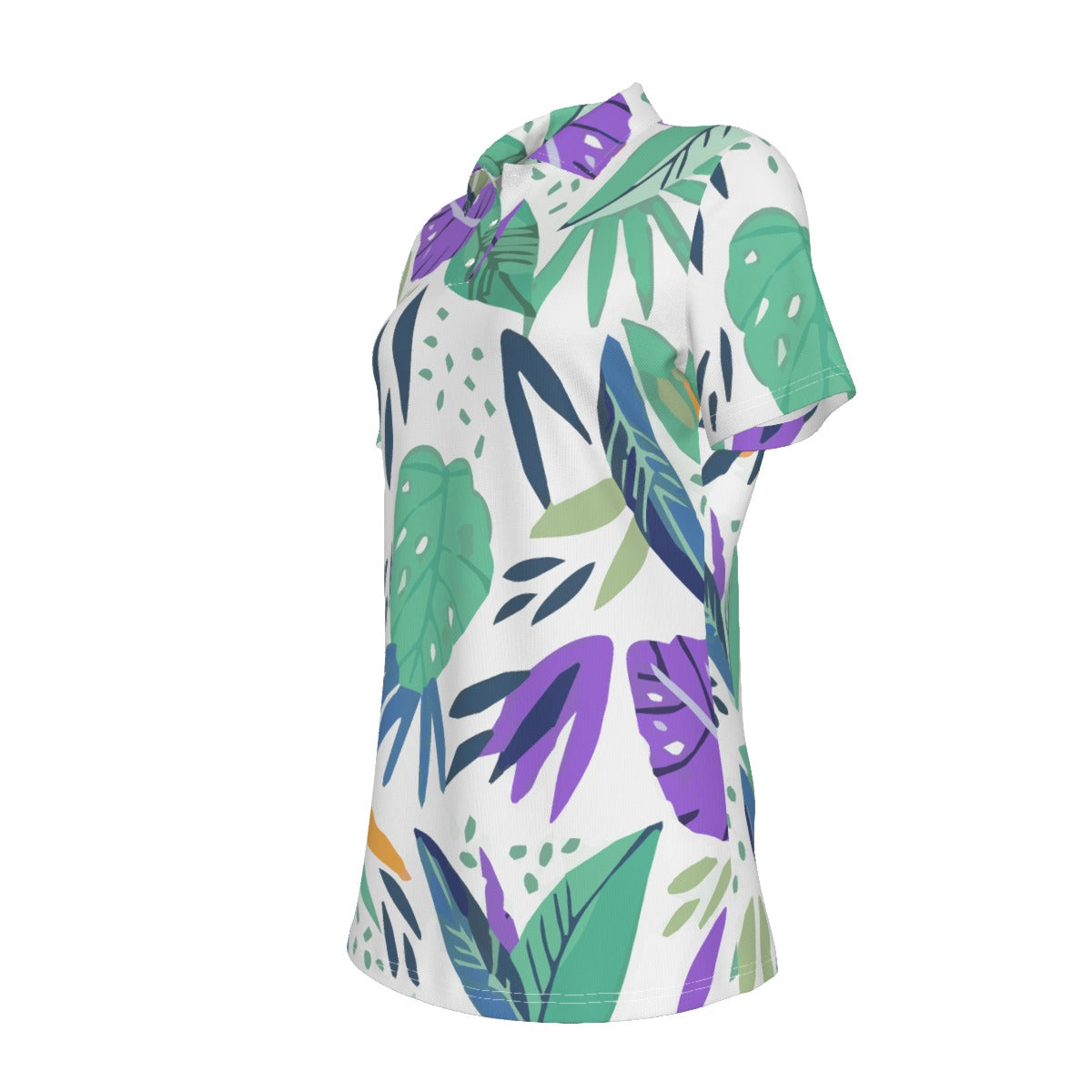 AGI Green and Purple Ladies Monstera Polo