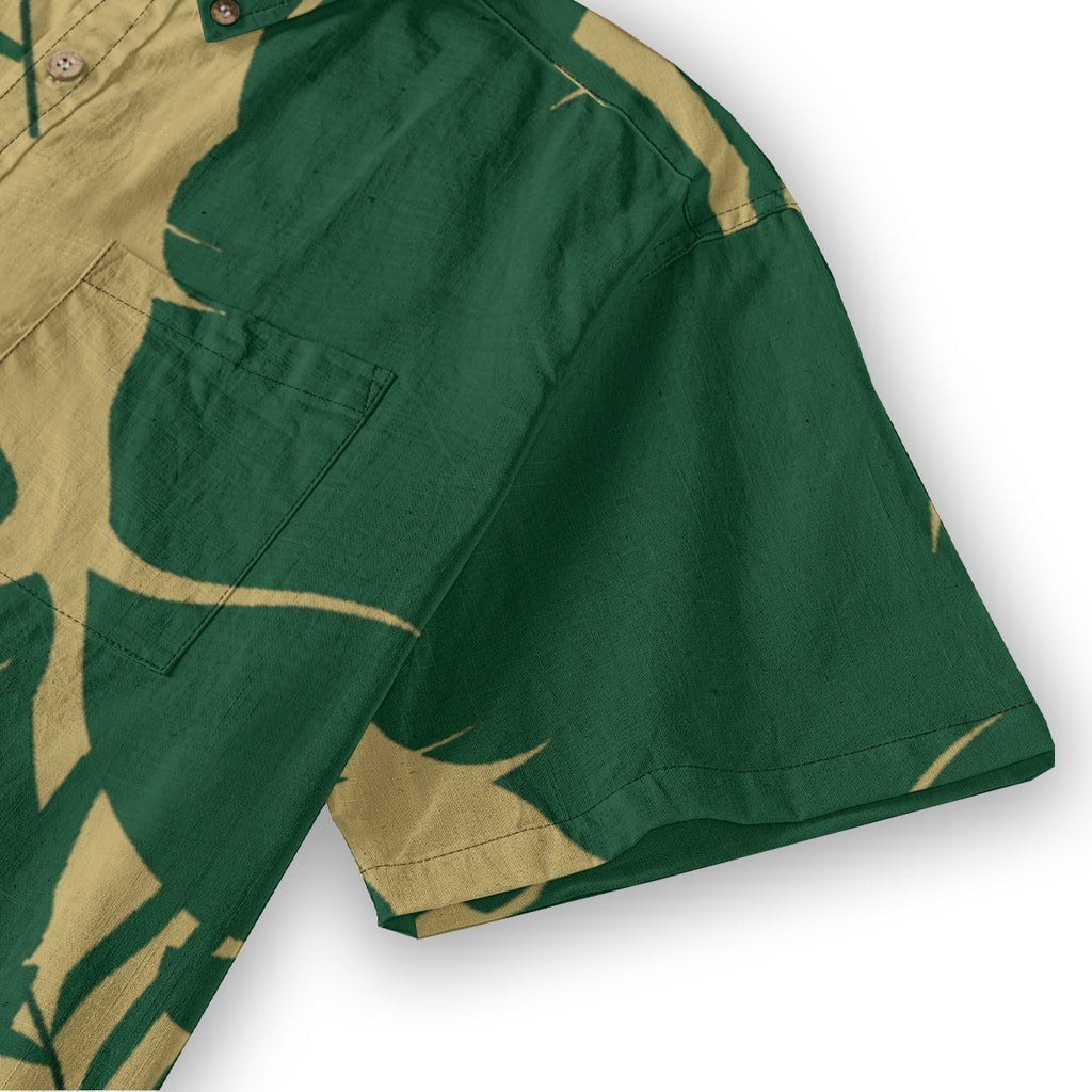 Khaki Green Palm Aloha Shirt