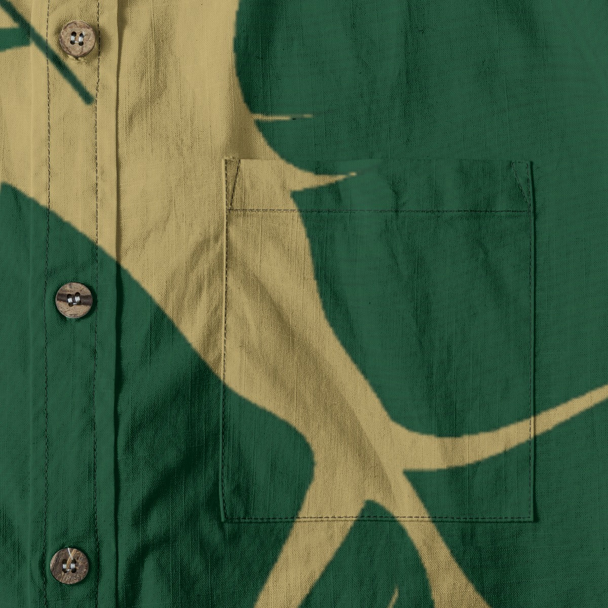 Khaki Green Palm Aloha Shirt