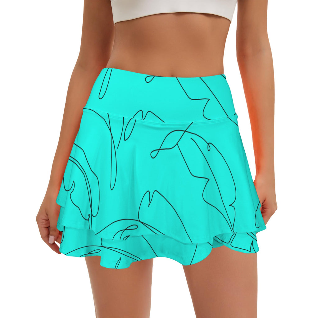 Teal Simple Leaf Skirt