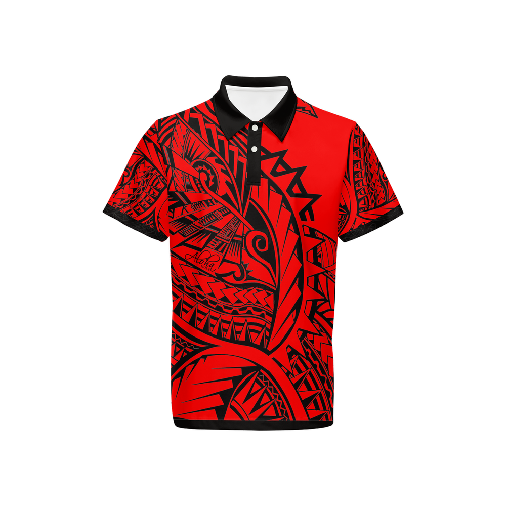 AGI Tatoo Red Mens Polo