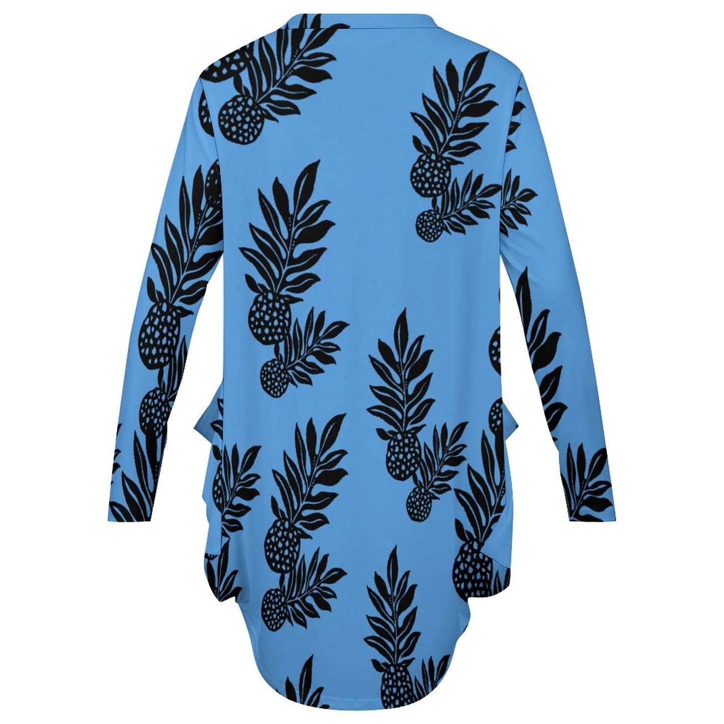 AGI Ulu (Blue) Loose Long-sleeve Dress with Pockets