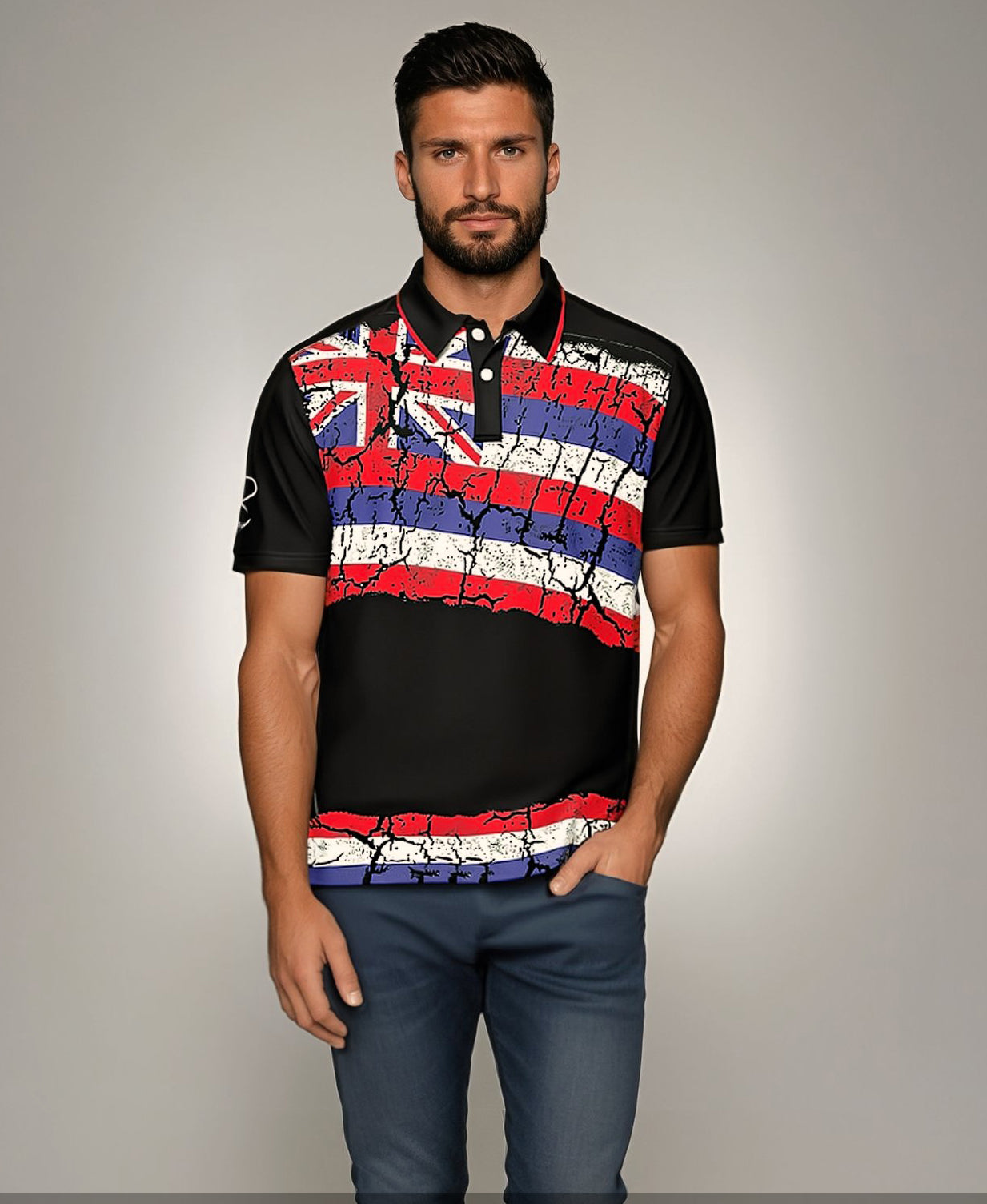 AGI Hawaii Flag Mens Polo