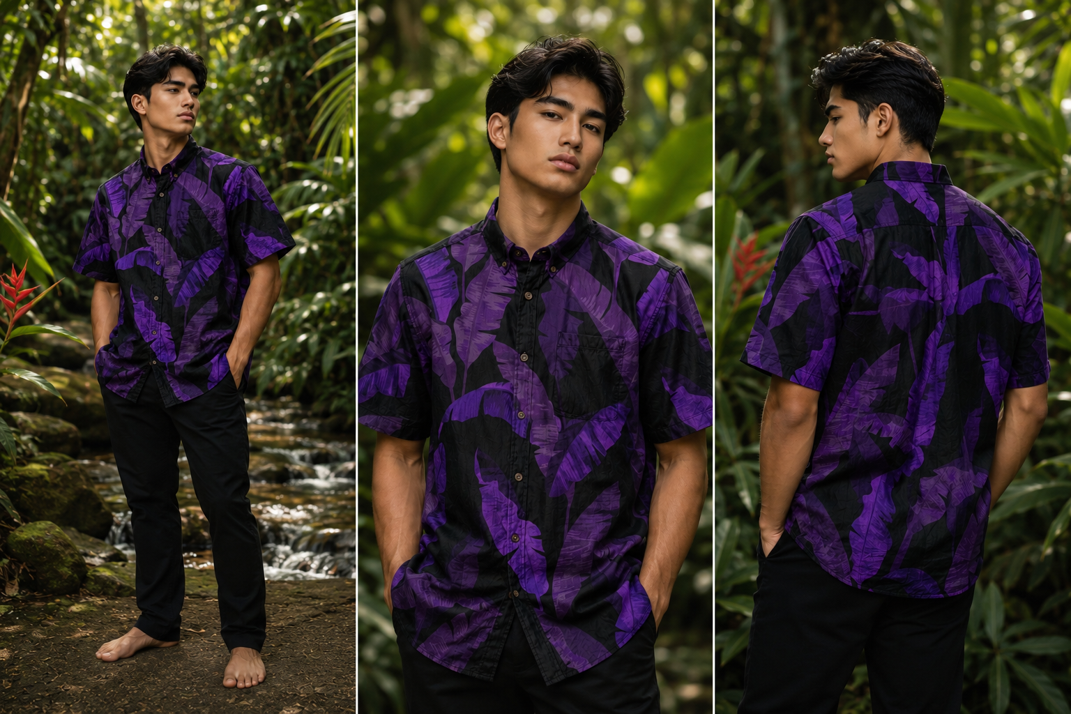Purple Palm Aloha Shirt