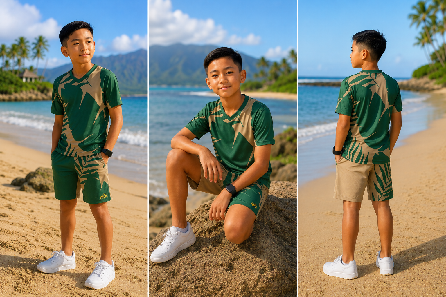 Khaki Green Palm  Active Set