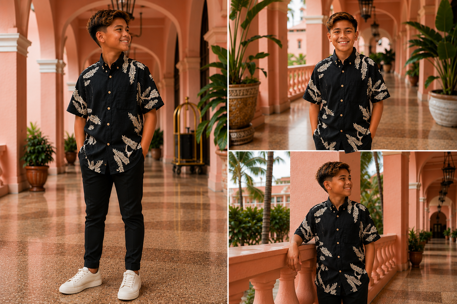 Junior Hawaiian Ginger Aloha Shirt