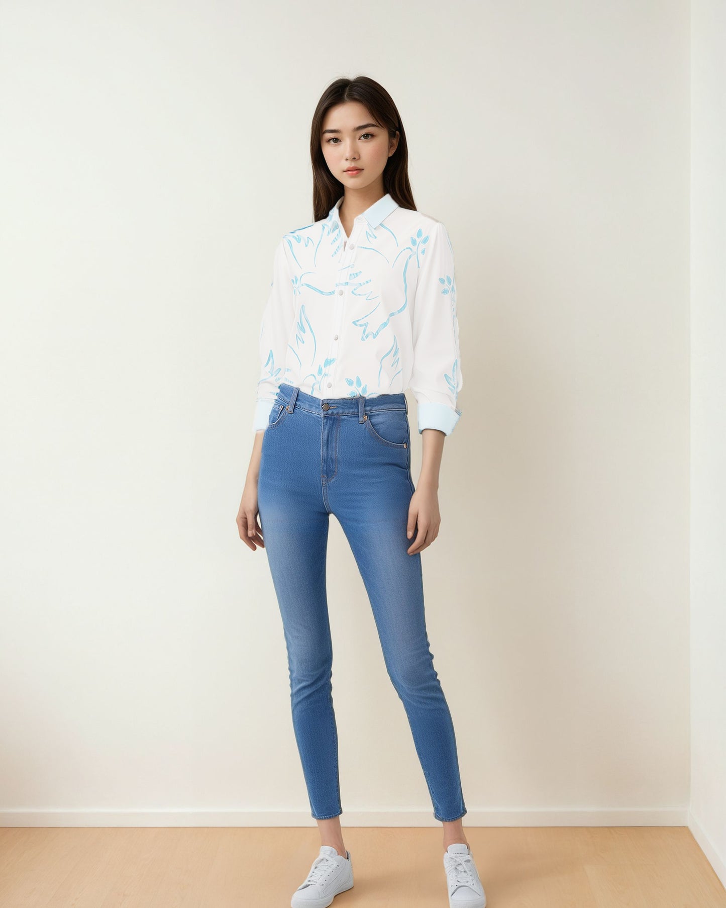 AGI Off the Course (Dove) Long Sleeve Button-Up Shirt