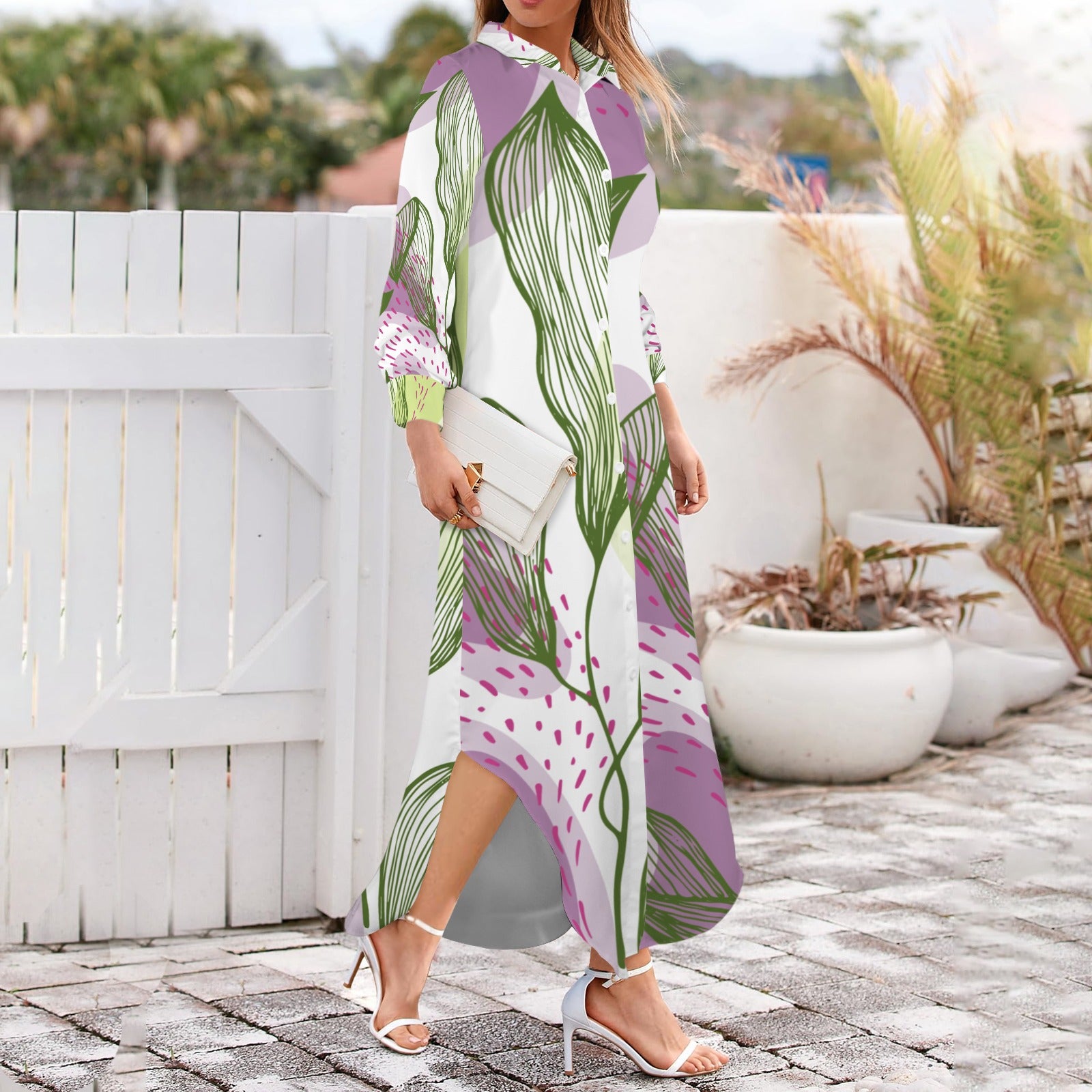 Purple/Green Sea Leaf Maxi