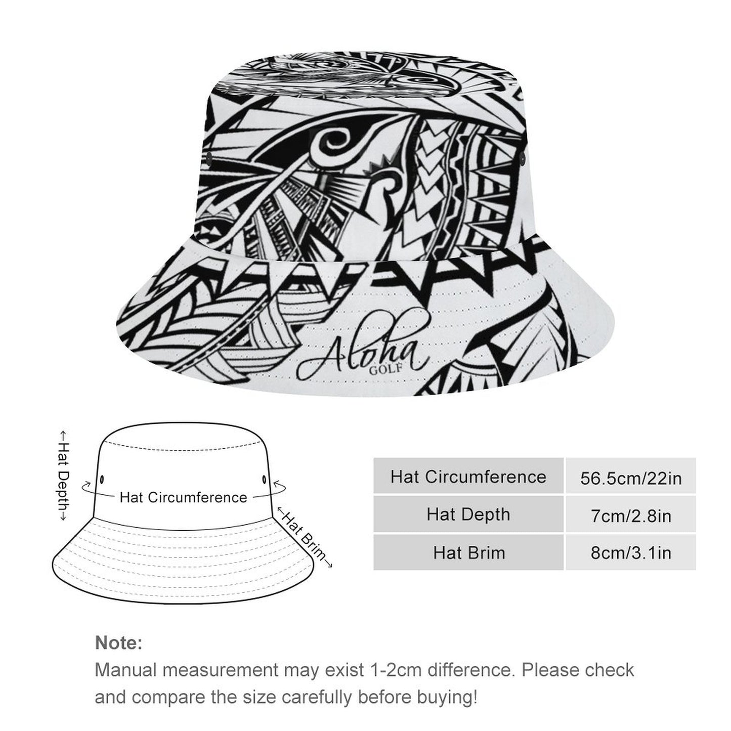 Aloha Golf Tatoo (White) Adult Bucket Hat