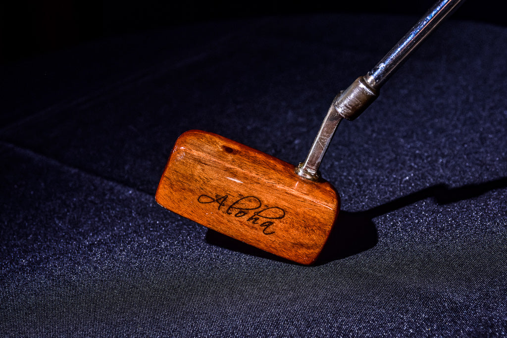 Custom Handmade Hawaiian Hardwood Golf Putters Made from Koa, Mango or Kiawe.